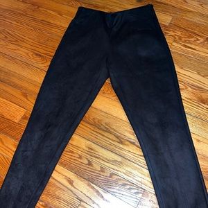 Black suede leggings